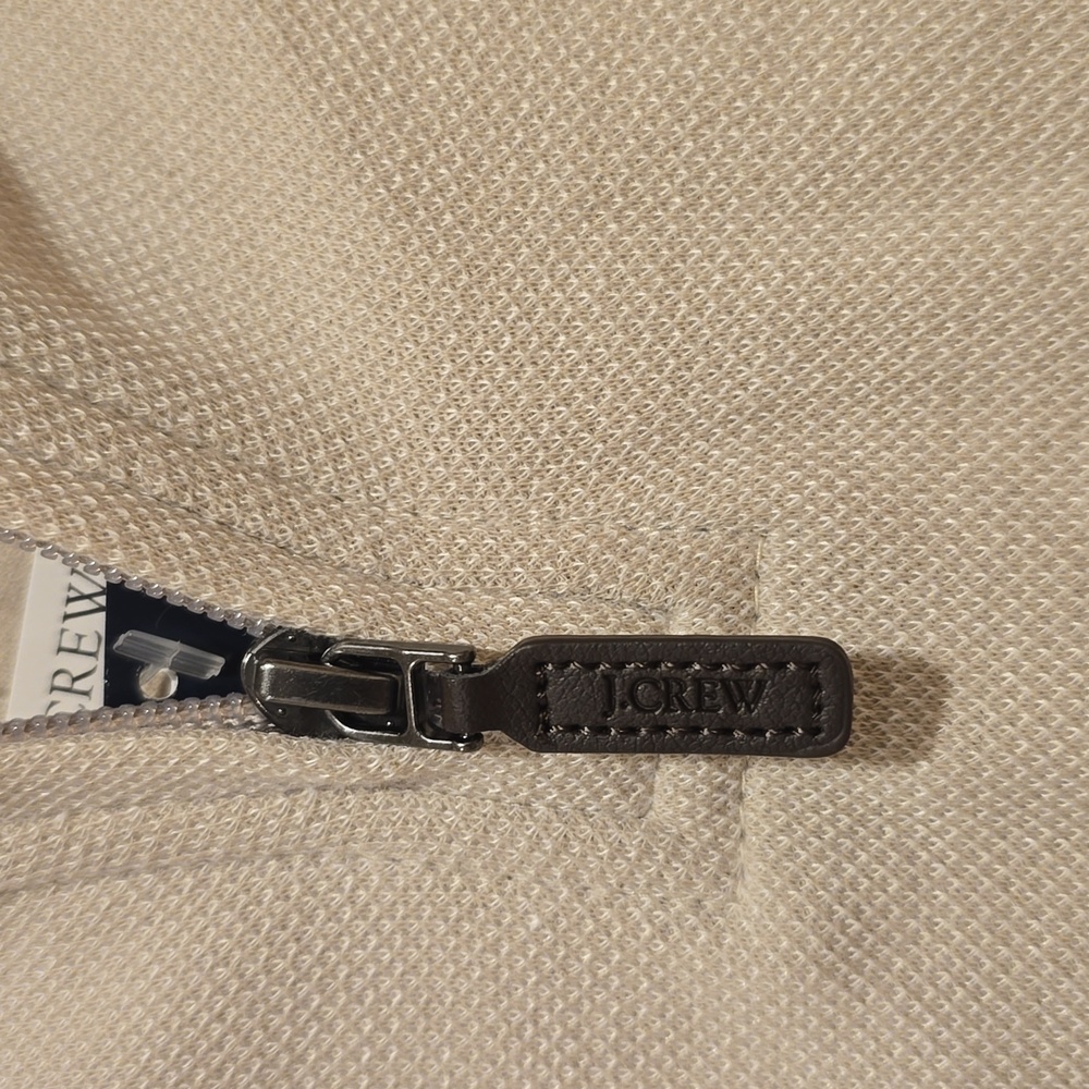 NWT J.CREW Tan PERFORMANCE HALF ZIP PULLOVER SHIRT BR832 SZ S $98 - Picture 9 of 10